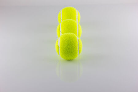 Tennis balls isolate on white backgroundの写真素材