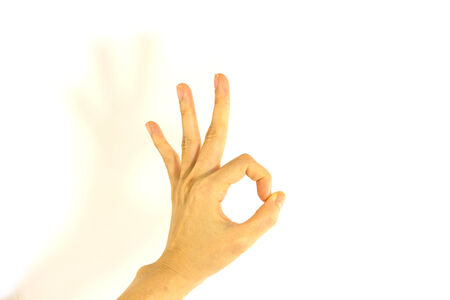 Woman hand Isolated on whiteの写真素材
