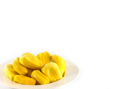 Jackfruit isolate on white plate backgroundの写真素材