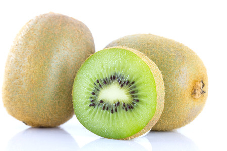 kiwi fruit isolate on white backgroundの写真素材