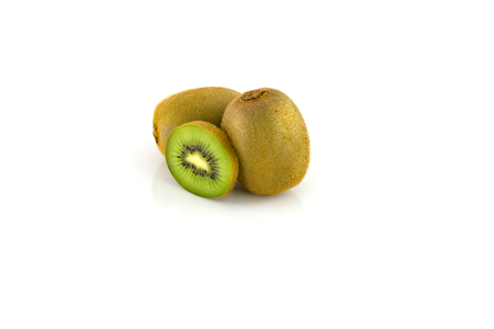 kiwi fruit isolate on white backgroundの写真素材