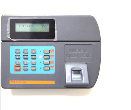 finger scan isolate for time attendance and securityの写真素材