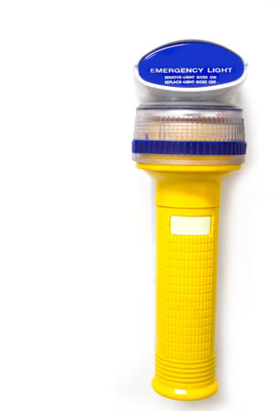 emergency torch isolate on the wallの写真素材