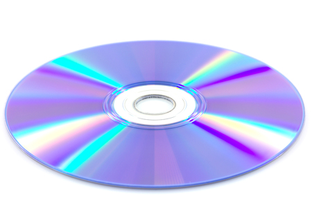 DVD disk isolate on white backgroundの写真素材