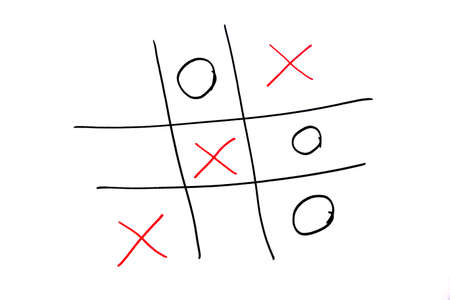 hand drawing ox games black and white on paperの写真素材