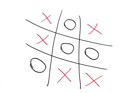 hand drawing ox games black and white on paperの写真素材