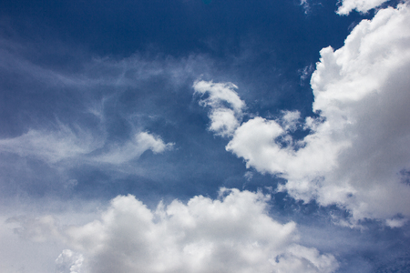 Thick cloud over blue sky on a sunny dayの写真素材