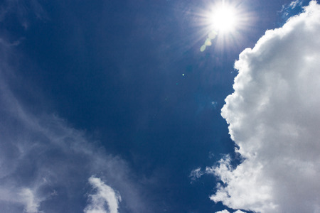 Thick cloud over blue sky on a sunny dayの写真素材