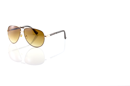 metal sunglasses isolated on white backgroundの写真素材