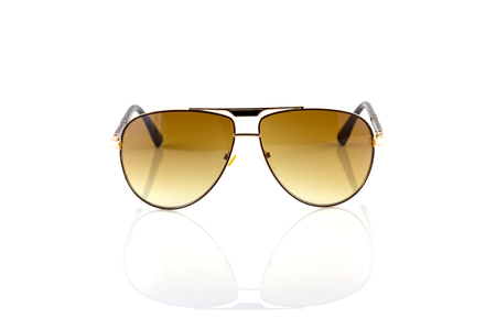 metal sunglasses isolated on white backgroundの写真素材