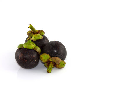 mangosteen isolate on white backgroundの写真素材