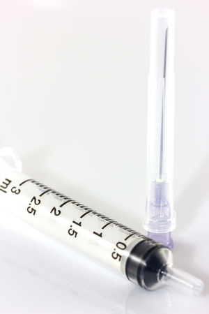 syringe isolate on white backgroundの写真素材