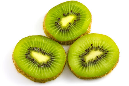 Sliced ââkiwi isolate in white backgroundの写真素材