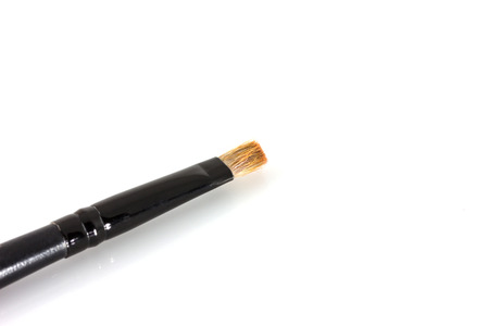 Close up old make up brush isolate on white backgroundの写真素材