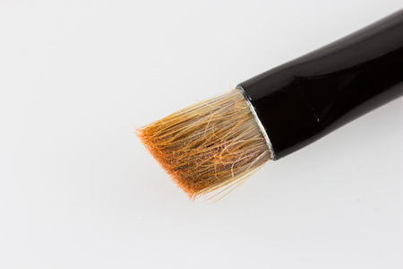 Close up old make up brush isolate on white backgroundの写真素材
