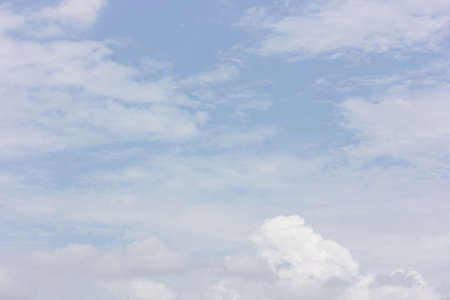 Blue sky with clouds background on morning timeの写真素材