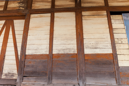 Old Shabby Wooden Planks with cracked color Paint, backgroundの写真素材