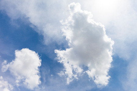 blue sky with cloud closeupの写真素材