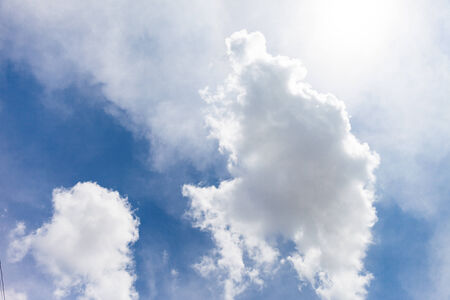 blue sky with cloud closeupの写真素材