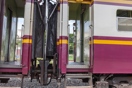 A train carriage at train station platform.の写真素材