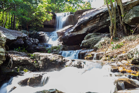 Tropical waterfall in rain forest ,Natureの写真素材