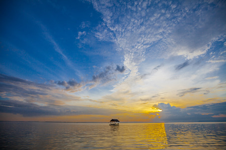 Floating at Sunset, Thailandの写真素材