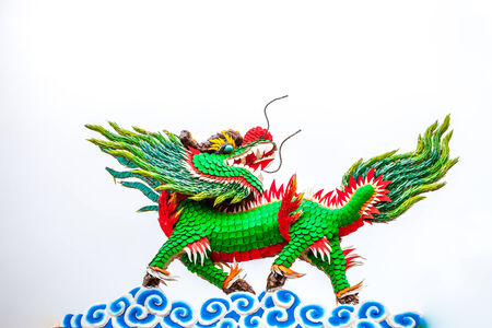 Colorful Chinese dragon-headed unicorn,horse, colorful horse, kilen, kylin, kirinの写真素材