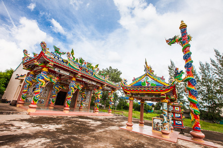 Chinese Temple on blue skyの写真素材