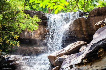 Tropical waterfall in rain forest ,Natureの写真素材