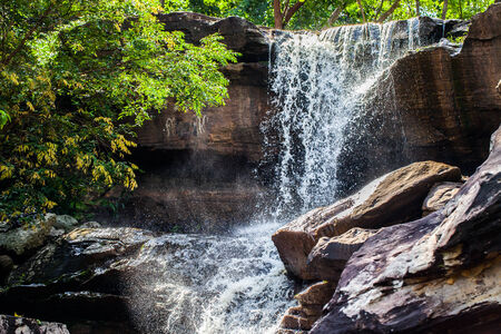 Tropical waterfall in rain forest ,Natureの写真素材