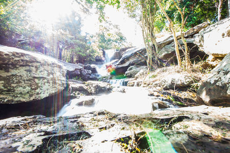 Tropical waterfall in rain forest ,Natureの写真素材