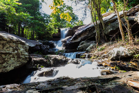 Tropical waterfall in rain forest ,Natureの写真素材