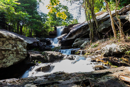 Tropical waterfall in rain forest ,Natureの写真素材