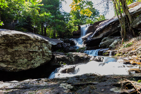 Tropical waterfall in rain forest ,Natureの写真素材