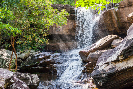 Tropical waterfall in rain forest ,Natureの写真素材