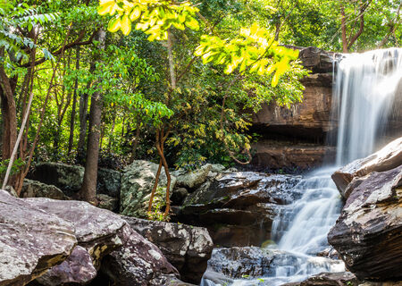 Tropical waterfall in rain forest ,Natureの写真素材
