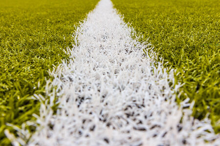 Artificial grass with white stripe, Football Stadiumの写真素材