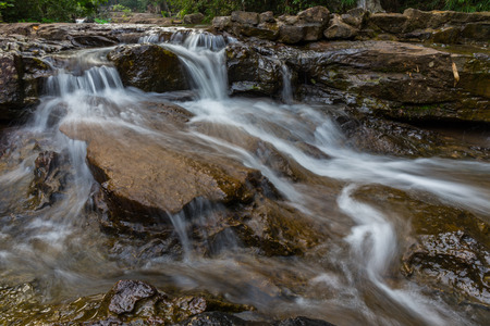 beautiful waterfall water movingの写真素材
