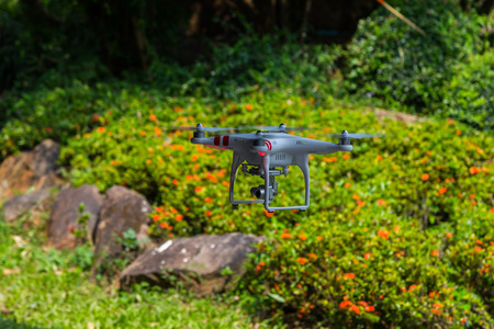 Drone of Quadrocopter with  camera flyingの写真素材