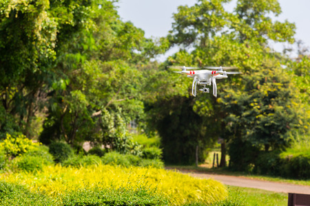 Drone of Quadrocopter with  camera flyingの写真素材