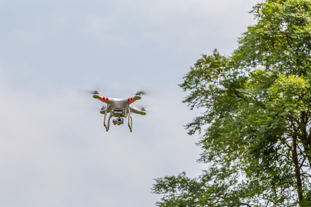 Drone of Quadrocopter with  camera flyingの写真素材