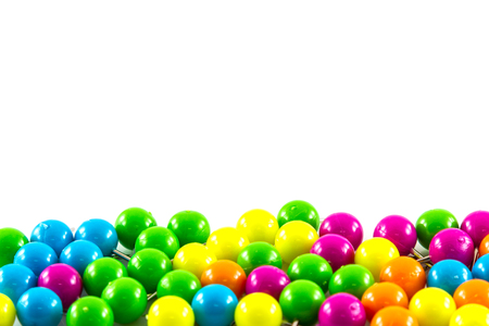 Colourful pushpins on white backgroundの写真素材