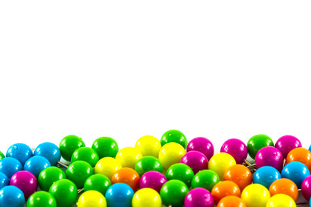 Colourful pushpins on white の写真素材