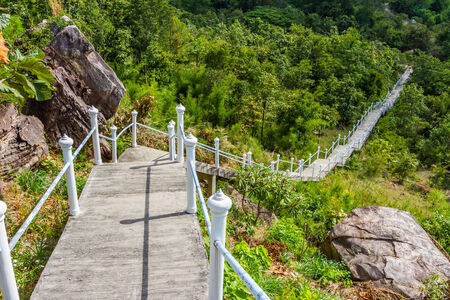 Rock stairway going up ,Mountainの写真素材