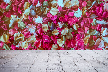 Pink Dried flowers and leaf background, Roseの写真素材