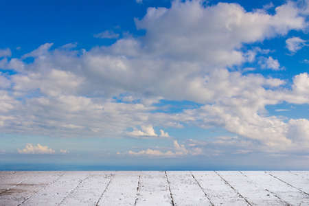 Blue sky land and white cloud の写真素材