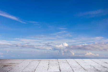 Blue sky land and white cloud の写真素材