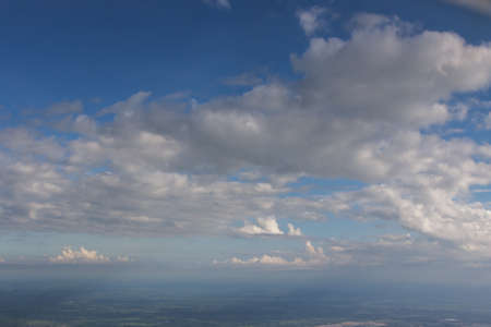 Blue sky and white cloud. Sunny dayの写真素材