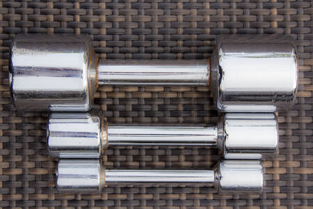 Old Silver dumbbell の写真素材