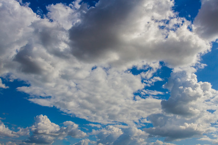 blue sky with tiny clouds backgroundの写真素材